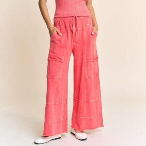 JHER CORAL FLARE CARGO STYLE FLOWY PANTS L